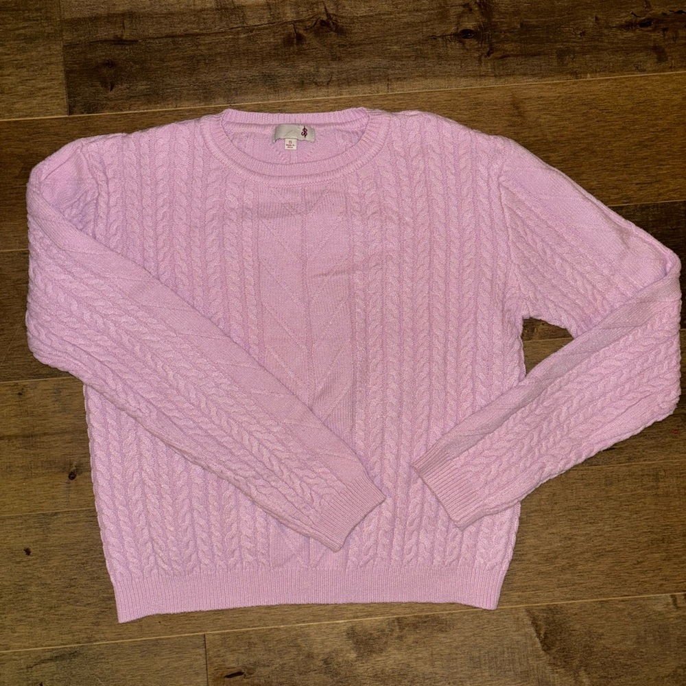 SO Light Pink Cable Knit Sweater